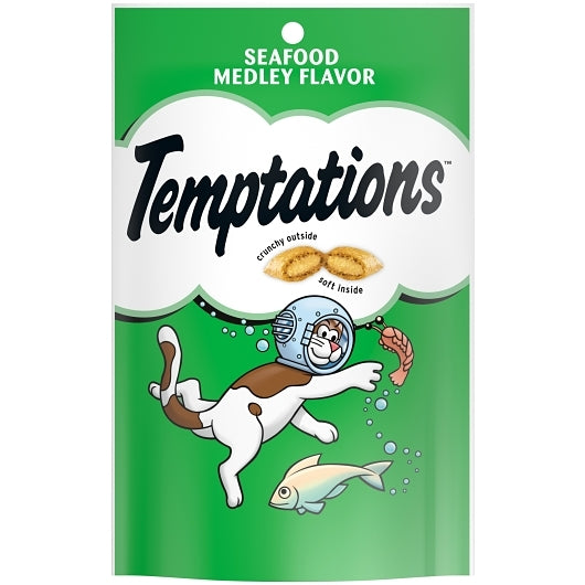 Temptations Whiskas Cat Treats Seafood Medley-3 oz.-12/Case