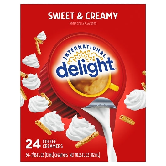 International Delight Sweet Cream Coffee Creamer Single Serve-10.5 fl oz.-6/Case