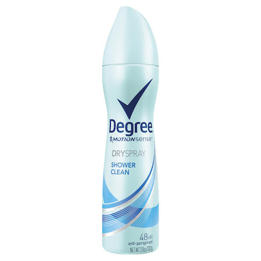 Degree Motion Sense Shower Clean Dry Spray 48 Hour Aerosol Anti-Perspirant-3.8 oz.-3/Box-4/Case