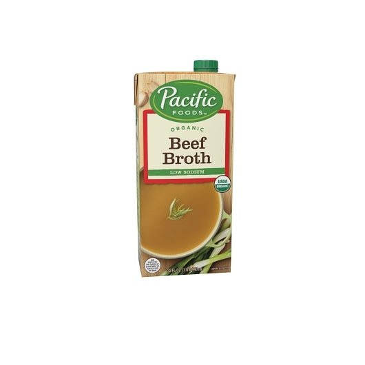 Pacific Foods Organic Low Sodium Beef Broth-32 oz.-12/Case