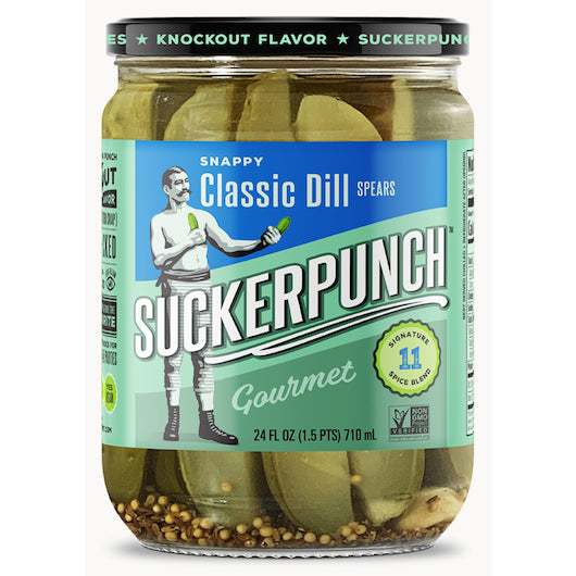 Suckerpunch Gourmet Dill Classic Pickle Spear Jar-24 oz.-6/Case