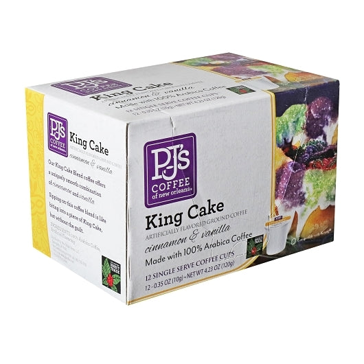 Pj's Coffee Of New Orleans King Cake Single Serve-12 Count-6/Case