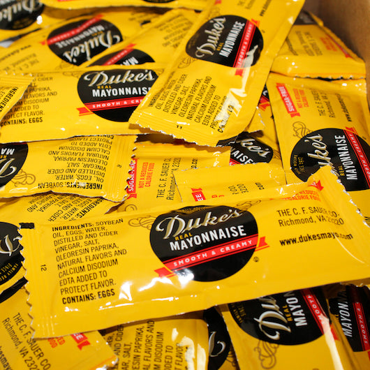 Duke's Mayonnaise Individual Packets Dukes Mayonnaise Single Serve-9 Gram-500/Case MPN# 08394 – Round Eye Supply