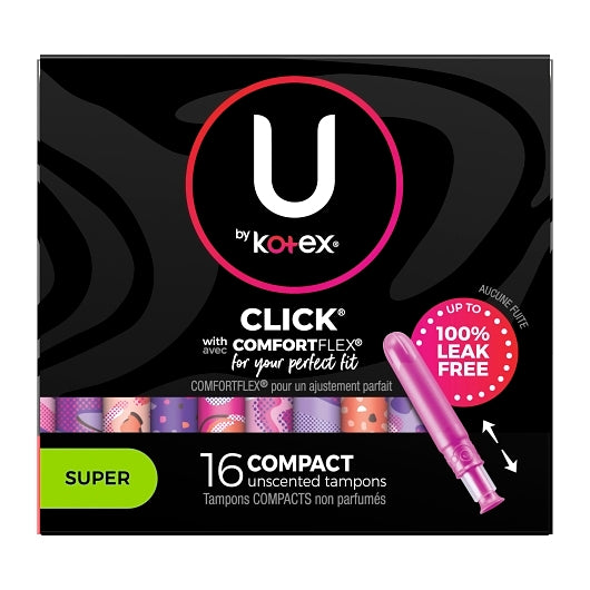 U By Kotex Super Premium Tampons Super Absorbency-16 Count-8/Case