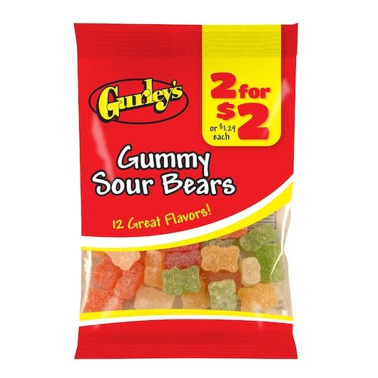 For $2 Sour Gummy Bears-3 Gurley's Foods – Round