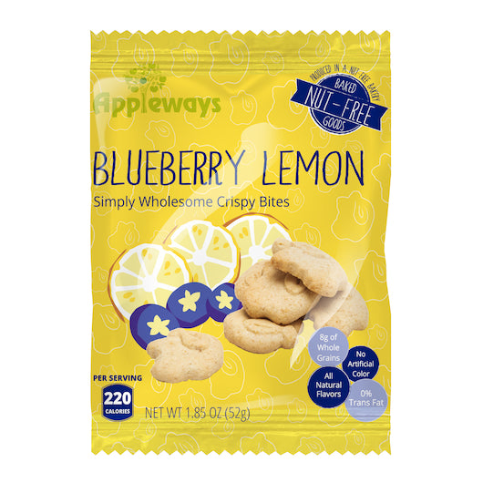 Appleways Whole Grain Blueberry Lemon Crispy Bites Individually Wrapped