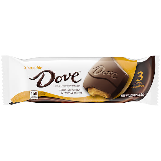Dove Dark Chocolate Peanut Butter Share Size-2.75 oz.-20/Box-6/Case