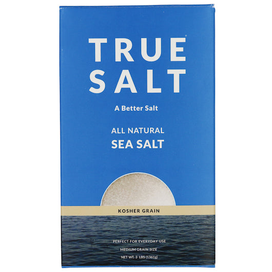 True Salt Kosher Grain Sea Salt Box3 lb.12/Case MPN 39820 Round
