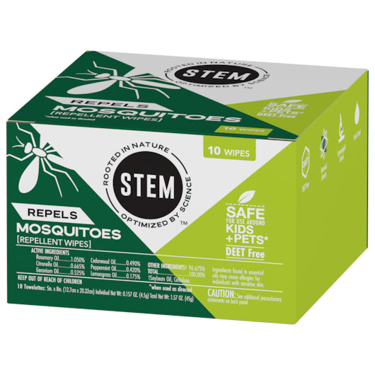 Stem Mosquito Repellent Wipes-10 Count-8/Case