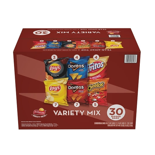 Frito Lay Classic Flavor Chips Mixed Box-60 Count-1/Case