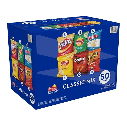Frito Lay Classic Flavor Chips Mixed Box100 Count1/Case MPN