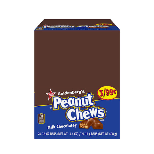 Peanut Chews Milk Chocolate Pre-Priced Stand Up Display-0.6 oz.-24/Box-12/Case