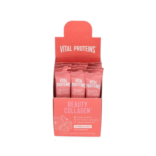 Vital Proteins Strawberry Lemon Beauty Collagen Stick-0.56 oz.-14/Box-12/Case