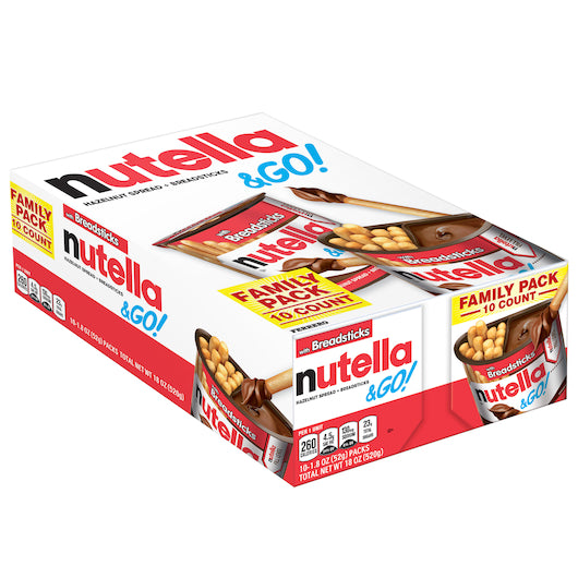 Nutella & GO! Bulk 12 Pack, Hazelnut And Cocoa Spread With Breadsticks,  Snack Cups, 1.8 Oz Each