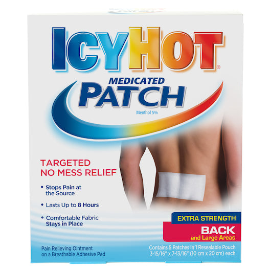 Icy Hot Medicated Patch For Back And Large Areas-5 Count-4/Box-6/Case