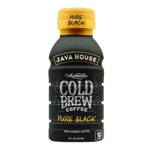 Java House Cold Brew Pure Black Ready To Drink Coffee Bottle-8 oz.-6/Box-4/Case