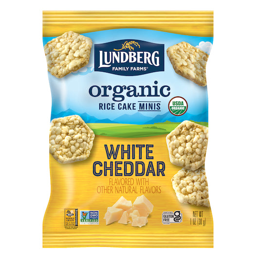 Lundberg Family Farms Og Mini Rice Cakes White Cheddar-1 oz.-24/Case