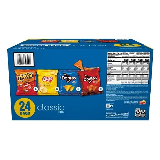 Frito Lay Classic Flavor Chips Mixed Box-24 Count-1/Case