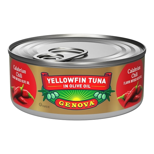 Genova Yellowfin Solid Light Tuna In Calabrian Chili Olive Oil Of-5 oz.-12/Case
