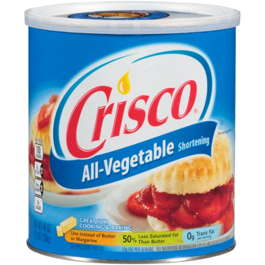Crisco Less Fat Regular All-Vegetable Shortening Can-48 oz.-12/Case