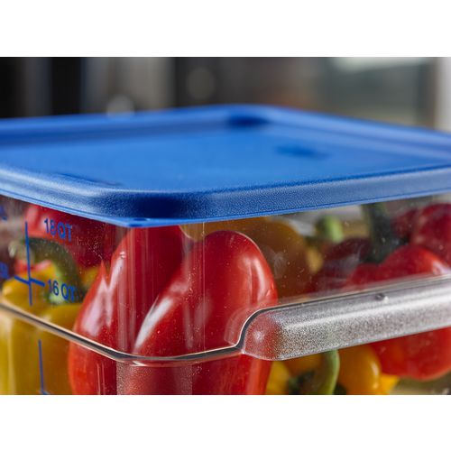 Carlisle Squares Food Storage Container Lid 11.38x11.38x0.63 Blue Plastic