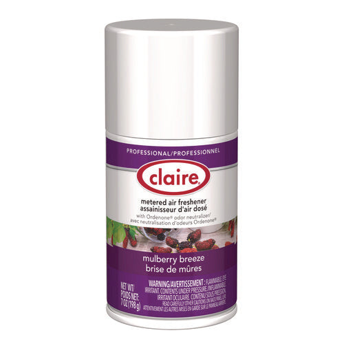 Claire Metered Air Freshener Mulberry Scent 7 Oz Aerosol Spray 12/Case