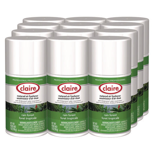 Claire Metered Air Freshener Rain Forest 11 Oz Aerosol Spray 12/Case