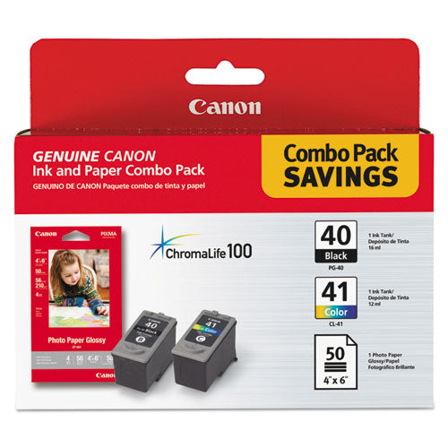 Canon 0615b009 (pg-40/cl-41) Chromalife100+ Ink/paper Combo Black/tri-color