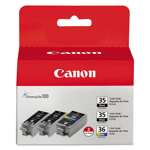 Canon 1509b007 (cli-36) Ink Black/tri-color 3/pack