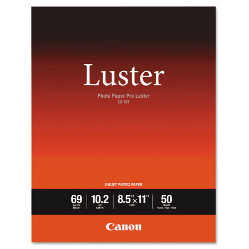 Canon Pro Luster Inkjet Photo Paper 10.2 Mil 8.5x11 Luster White 50/pack