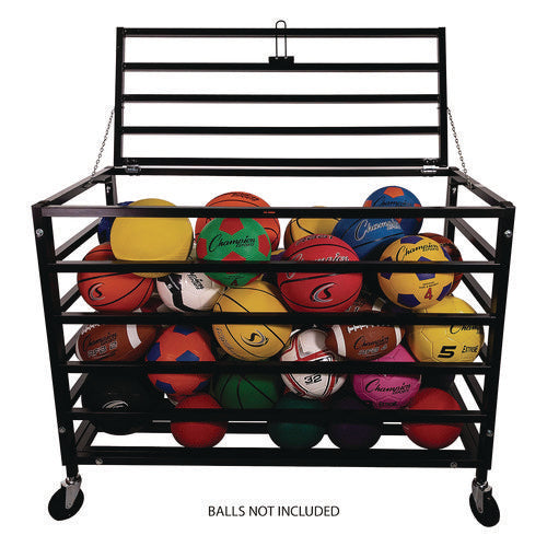 Champion Sports All Pro Lockable Ball Locker Metal 220 Lb Capacity 24x47x37 Black