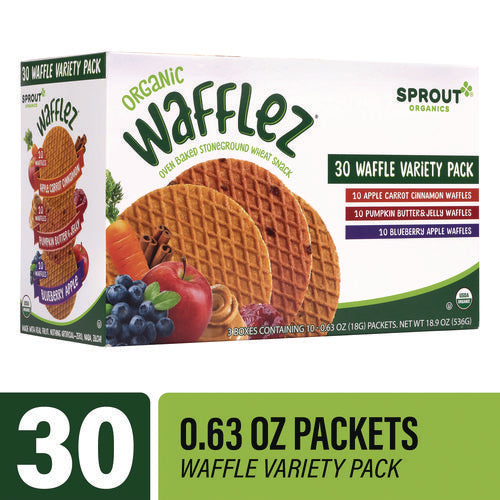 Sprout Organics Wafflez Variety Pack 0.65 Oz Packet 30/Case