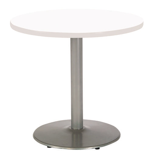 KFI Studios Pedestal Table With Four Navy Kool Series Chairs Round 36" Diax29h Designer White