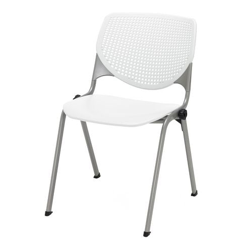 KFI Studios Pedestal Table With Four White Kool Series Chairs Round 36" Diax29h Designer White