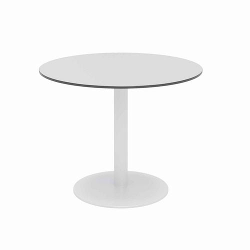 KFI Studios Eveleen Outdoor Patio Table 4 Mocha Powder-coated Polymer Chairs Round 36" Diax29h Fashion Gray Ships In 4-6 Bus Days