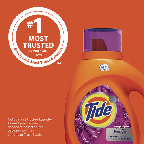 Tide Plus Febreze Liquid Laundry Detergent Spring And Renewal 84 Oz Bottle