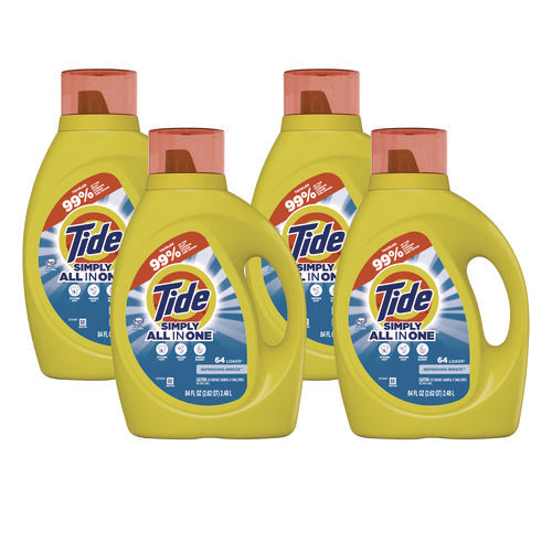 Tide Simply Clean And Fresh Laundry Detergent Refreshing Breeze 64 Loads 84 Oz Bottle 4/Case