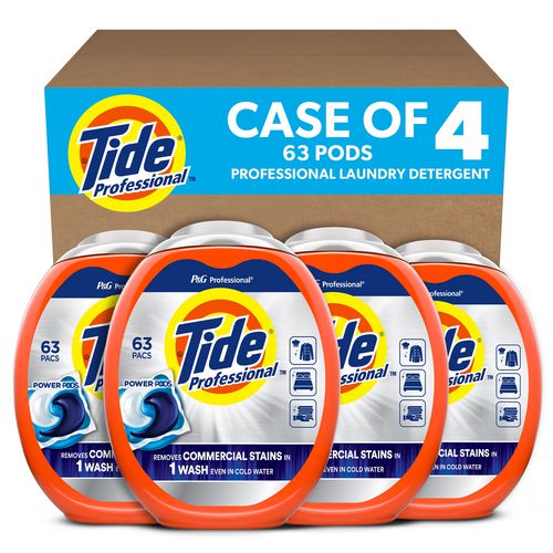 Tide Professional Commercial Power Pods Laundry Detergent 63 Liquid Pods/tub 4 Tubs/Case