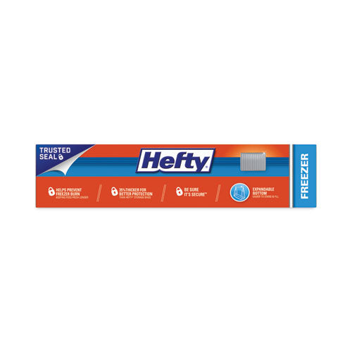 Hefty Slider Stand And Fill Freezer Storage Bags 1 Gal 10.56"x11" Clear 25 Bags/box 9 Boxes/Case