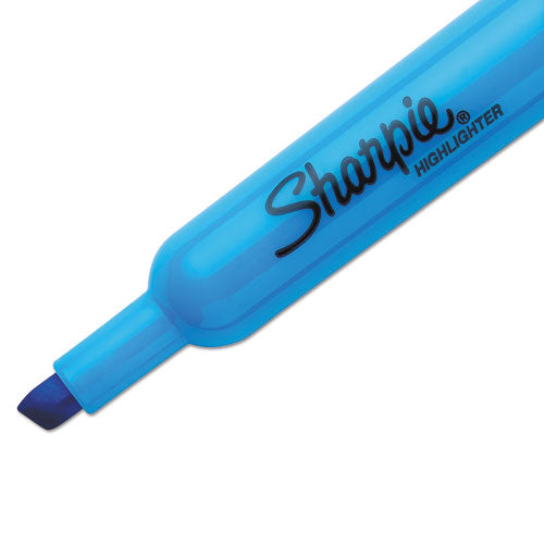 Sharpie Tank Style Highlighters Blue Ink Chisel Tip Blue Barrel Dozen
