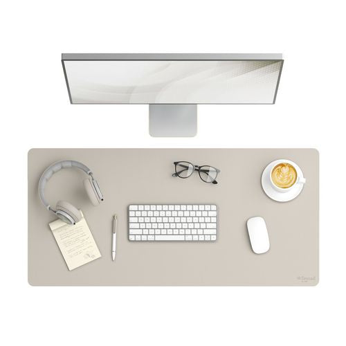Smead Vegan Leather Desk Pads 36x17 Sandstone