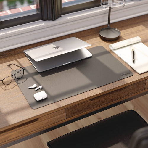 Smead Vegan Leather Desk Pads 23.6x13.7 Charcoal