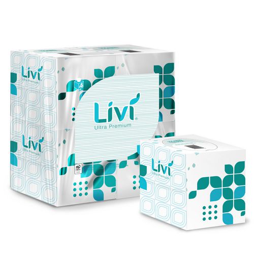 Livi Ultra Premium Livi Ultra Premium Facial Tissue 2-ply White Cube Box 80 Sheets/box 4 Boxes/pack 6 Packs/Case
