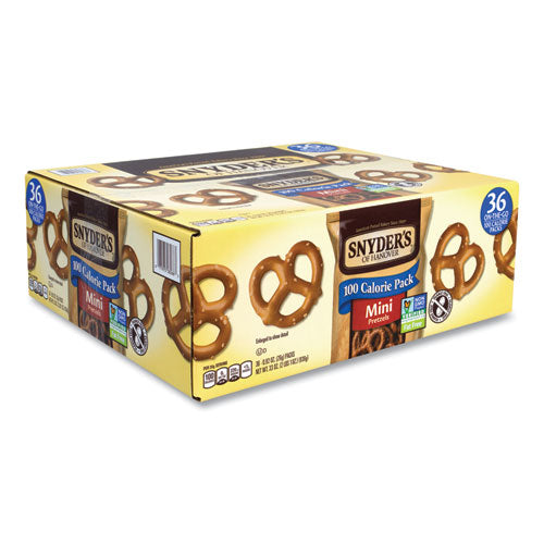 Mini Pretzels, 0.92 Oz Bags, 36 Bags/carton, Ships In 1-3 Business Days