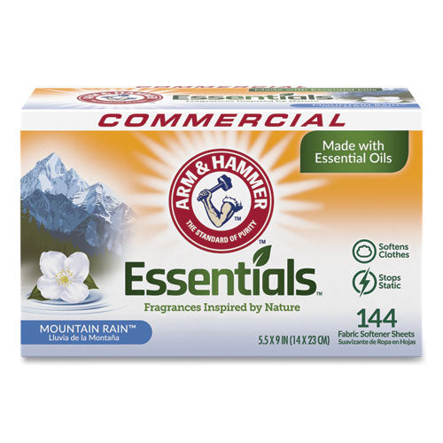 Essentials Dryer Sheets, Mountain Rain, 144 Sheets/box