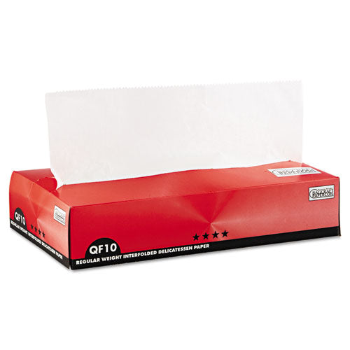 Bagcraft QF12 Interfolded Dry Wax Deli Paper, 12 x 10.75, White, 500/Box, 12 Boxes/Carton