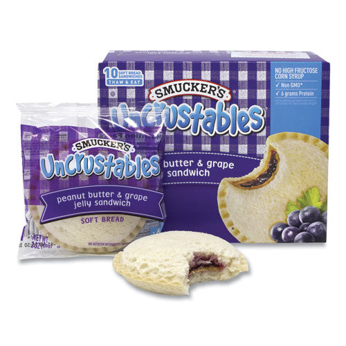 Uncrustables Soft Bread Sandwiches, Grape Jelly, 2 Oz, 10 Sandwiches/pack, 2 Packs/box, Ships In 1-3 Business Days