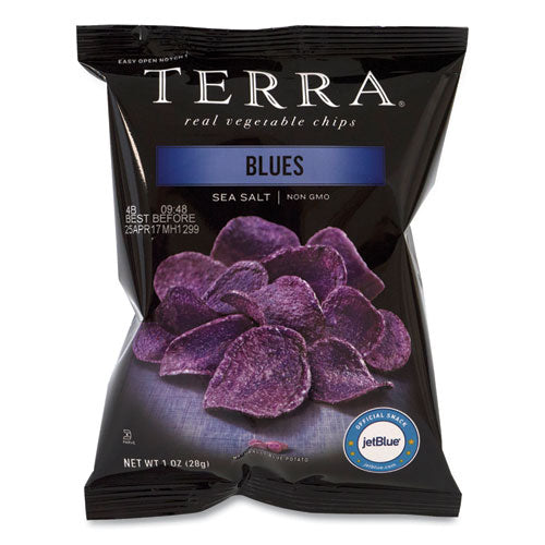 Real Vegetable Chips Blue, Blues Sea Salt, 1 Oz Bag, 24 Bags/box, Ships In 1-3 Business Days