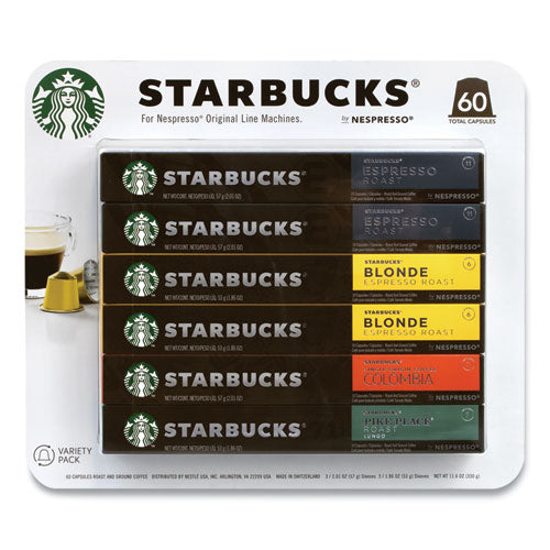Starbucks For Nespresso 50 PODS 5 Sleeves Original Line Machine