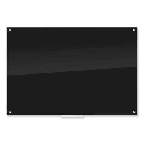Black Glass Dry Erase Board, 70 X 47, Black Surface